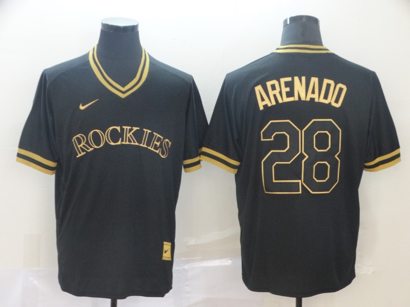 Men's Colorado Rockies Nolan Arenado #28 Black Baseball Jersey